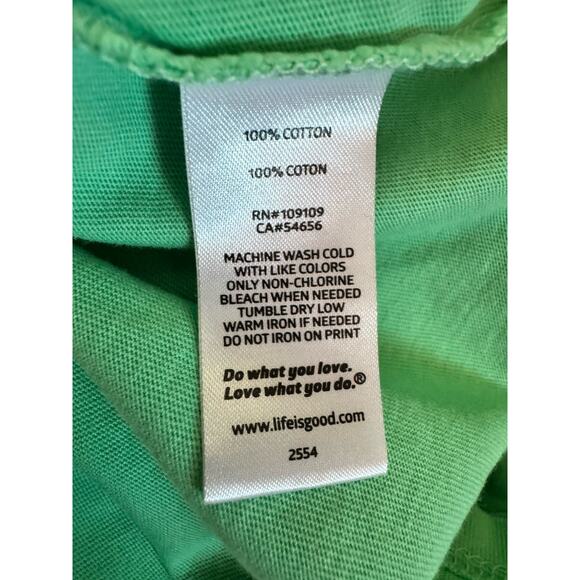 NWT Life is Good Crusher T-Shirt Green Rescue Love Repeat Paw Graphic Sz Small - Picture 6 of 6